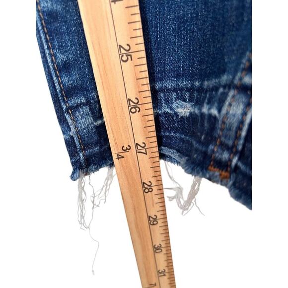 Madewell Jeans Womens Size 25 10" High Rise Skinny Dark Wash Raw Hem 27" Inseam - Picture 14 of 15